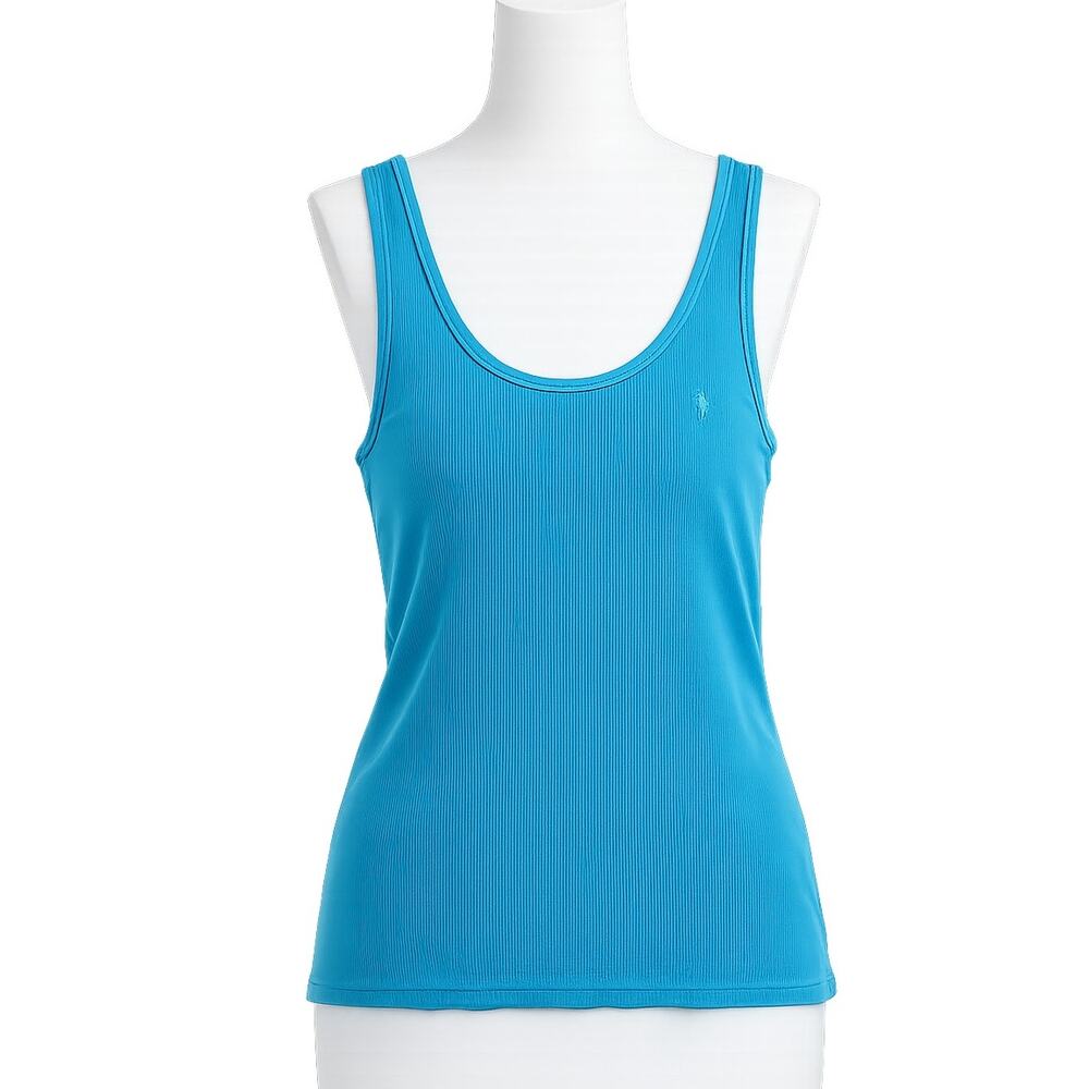 Lauren Ralph Lauren Ribbed Turquoise Blue Tank Top - Size XL